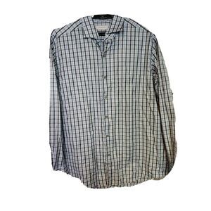 Ermenegildo Zegna Men's Blue Plaid Shirt Size XXL Button Down t75
